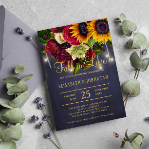 Invitación Descanso en la moda rústica elegante compromiso de