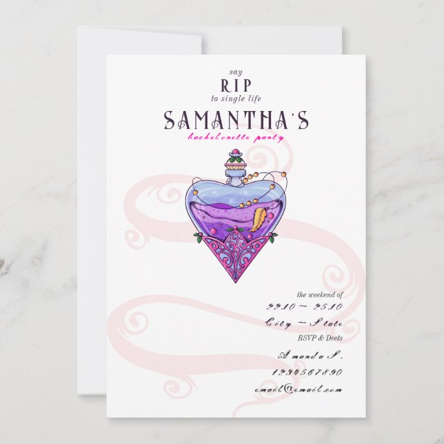 Invitación Descanso gótico por la soltera cuando bachillerato (Anverso)