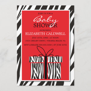 Invitación descarada de Baby Shower de la cebra