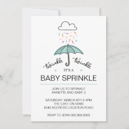 Invitación Descarga de gafas de bebé gotas de paraguas azul v