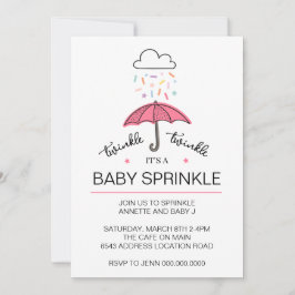 Invitación Descarga de gafas de bebé gotas de paraguas rosado