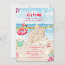 Invitación Descarga de la fiesta de cumpleaños de Flamingo en