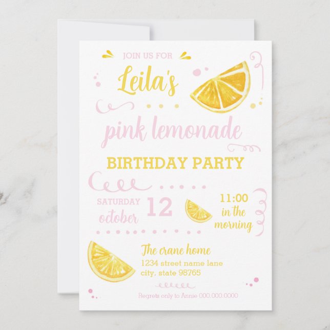 Invitación Descarga de la fiesta de cumpleaños de verano de L (Anverso)