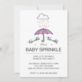 Invitación Descarga de rociado de bebé morado de gafas
