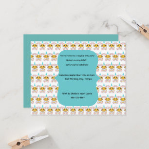 Invitación Descarga Digital Cumpleaños de Kitty Unicornio par