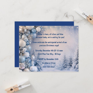 Invitación Descarga digital de baby shower con tema de invier