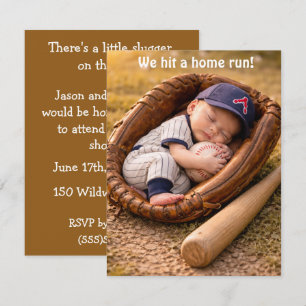 Invitación Descarga digital de baby shower de béisbol