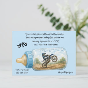 Invitación Descarga digital de baby shower de moto de cross p