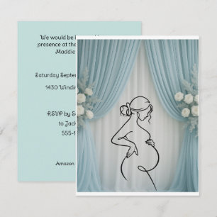 Invitación Descarga digital de baby shower floral espuma de m