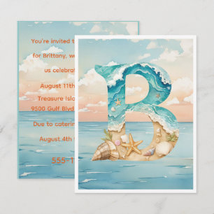 Invitación Descarga digital de cumpleaños con tema de playa