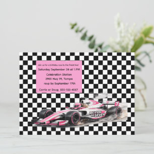 Invitación Descarga digital de cumpleaños de coche de carrera