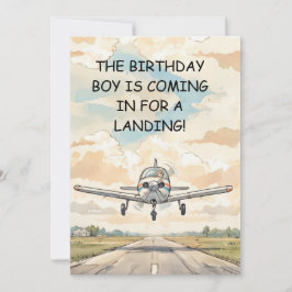 Invitación Descarga digital de fiesta de cumpleaños de avión