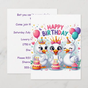 Invitación Descarga digital de fiesta de patito de tercer cum