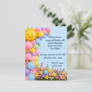Invitación Descarga digital de la ducha del bebé niño Son Shi