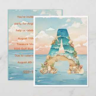 Invitación Descarga digital de tema de playa para cumpleaños 