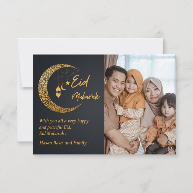 Invitación Descarga digital Eid Mubarak Moon Personalizada (Anverso)