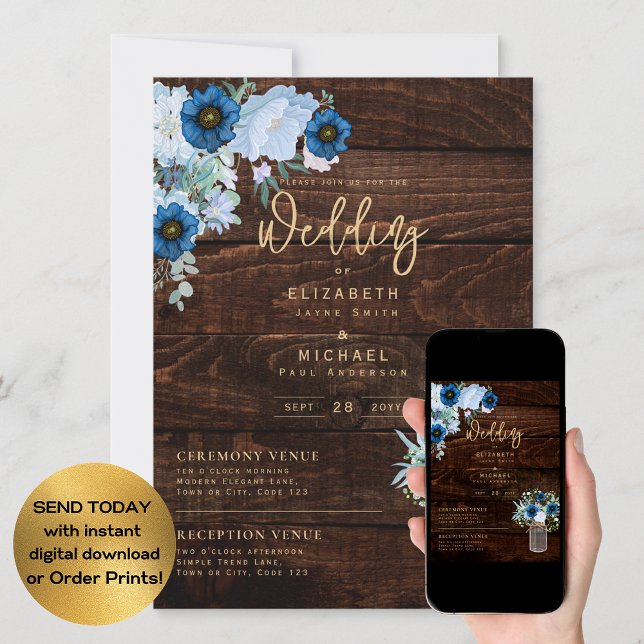 Invitación Descarga digital instantánea del Boda azul ruso (Subido por el creador)