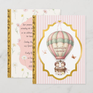 Invitación Descarga digital para baby shower de gemelas