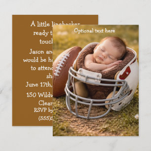 Invitación Descarga digital para baby shower de jugador de fú
