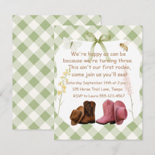 Invitación Descarga digital para cumpleaños de gemelos niño y