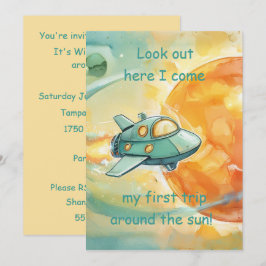 Invitación Descarga digital para la fiesta del primer cumplea