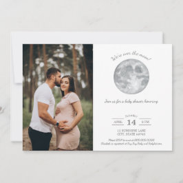 Invitación Descarga fotográfica de Over the Moon Baby Shower