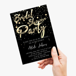 Invitación Descarga instantánea Bridal Shower Fiesta Black Go