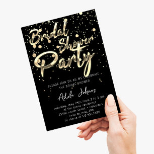 Invitación Descarga instantánea Bridal Shower Fiesta Black Go