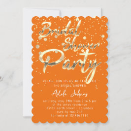 Invitación Descarga instantánea Bridal Shower Fiesta Naranja 