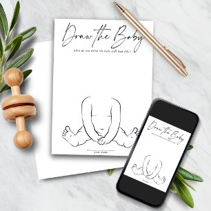 Invitación DESCARGABLE Dibujar el juego de Baby Shower Baby F