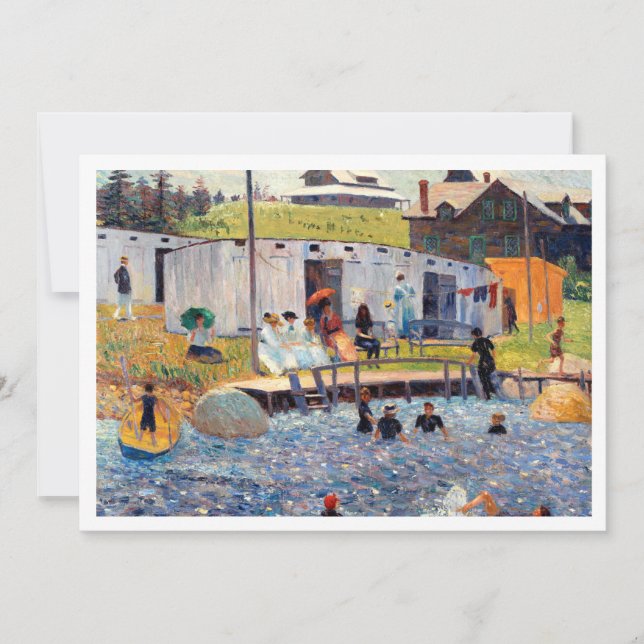 Invitación Descargable Hermosa pintura famosa en la playa (Anverso)