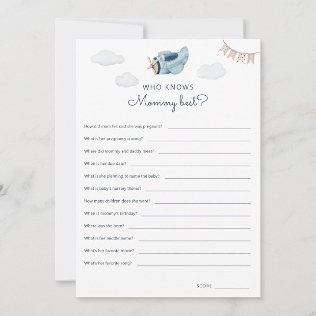 Invitación Descargable quién conoce a mamá mejor carta de jue (Anverso)