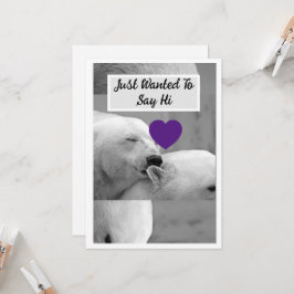 Invitación Descargable Un oso polar macho besando la oreja de