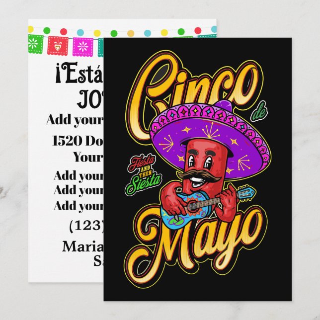Invitación Descargar la opción Cinco de Mayo (Anverso / Reverso)