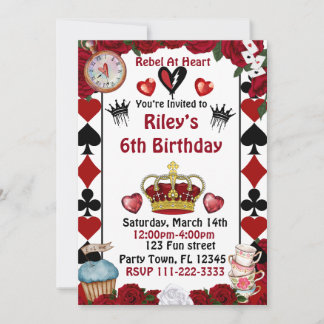 Invitación Descendants rise of red custom birthday invitation