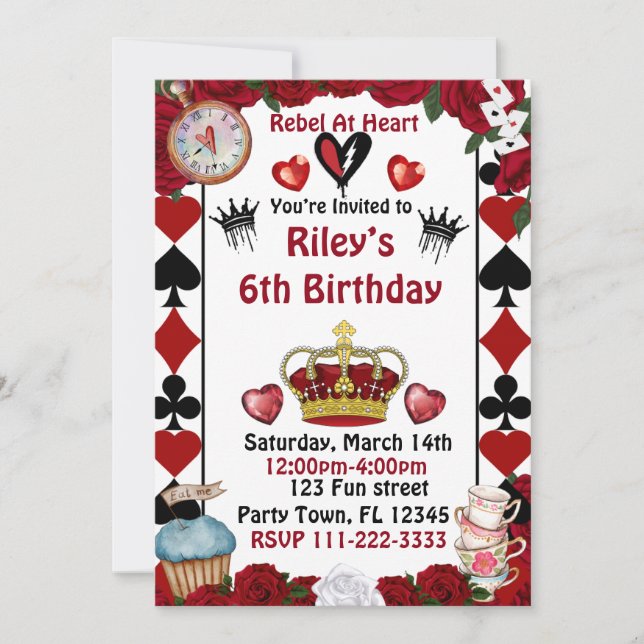 Invitación Descendants rise of red custom birthday invitation (Anverso)