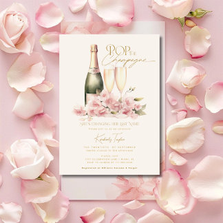 Invitación Descorcha el champán Floral Blush Copa de Bridal S