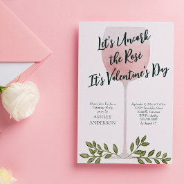 Invitación Descorcha la Fiesta del Día de San Valentín con Vi