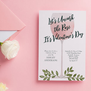 Invitación Descork al Fiesta El día de San Valentín de vino R