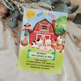 Invitación Descubrimiento de animales de corral de granja