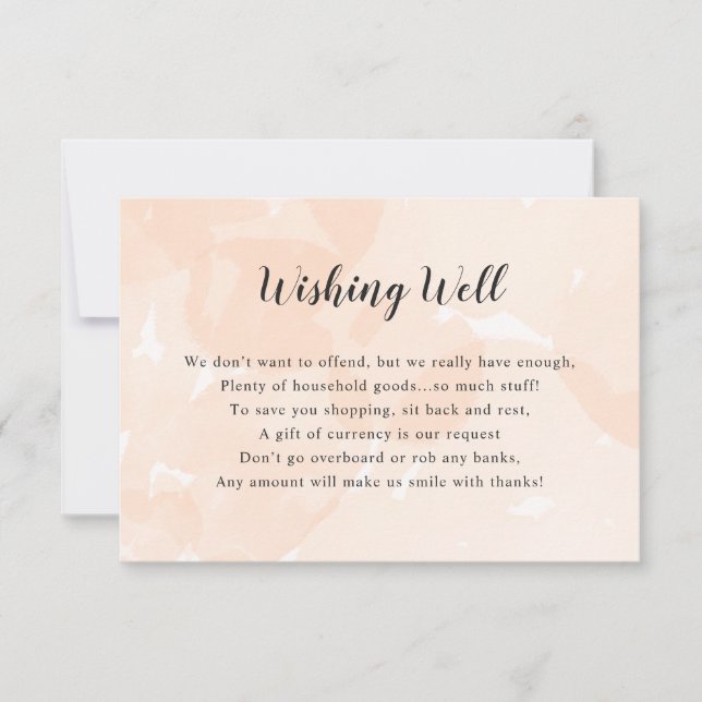 Invitación Deseando una ducha nupcial | acuarela de melocotón (Anverso)