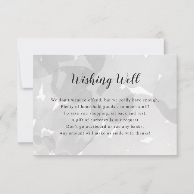 Invitación Deseando una ducha nupcial | acuarela gris (Anverso)