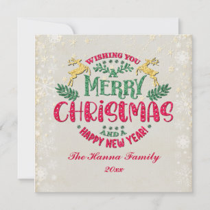 Invitación Deseándole una Feliz Navidad y un Feliz Año Nuevo