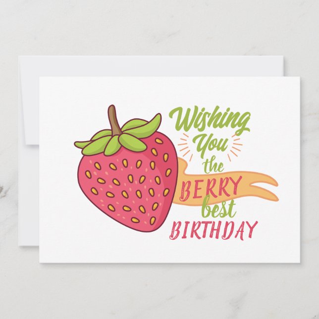 Invitación Deseándote el mejor cumpleaños de berry (Anverso)
