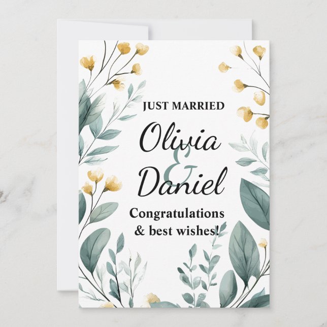 Invitación Deseándote una vida de amor y felicidad (Anverso)