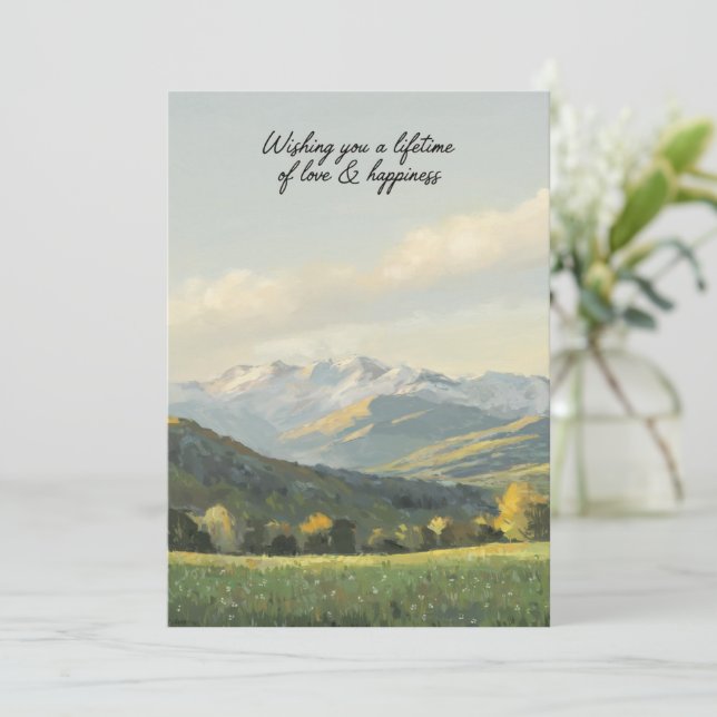 Invitación Deseándote una vida de amor y felicidad (Anverso de pie)