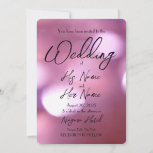 Invitación Desenfoque De Bokeh Rosado - Crea Tu Propio Boda