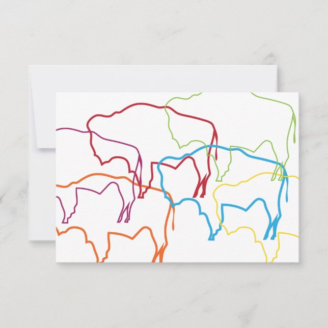 Invitación desenfoque del orgullo de bison wyoming (Anverso)