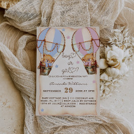 Invitación Desenmascaramiento de un niño rústico o un oso azu