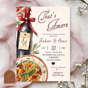 Invitación Deseo de Amor Desayuno de Novia con Pasta y Vino